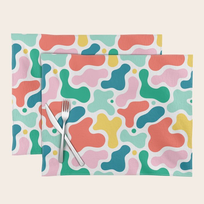 Colorful abstract art shape pattern Placemat Gallery Image 1