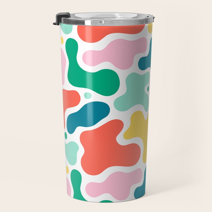Colorful abstract art shape pattern Travel Mug Gallery Image 3
