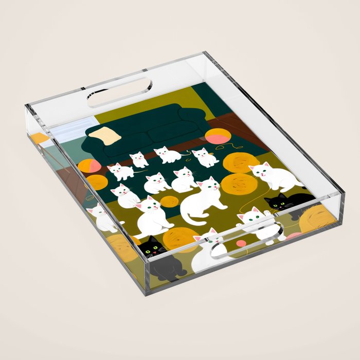 Cats And Wool Acrylic Tray Gallery Image 1