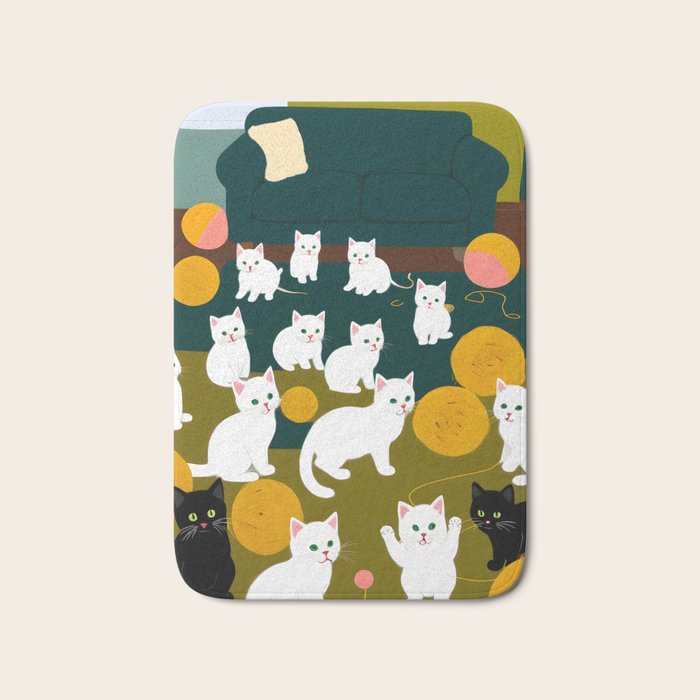 Cats And Wool Bath Mat Gallery Image 1