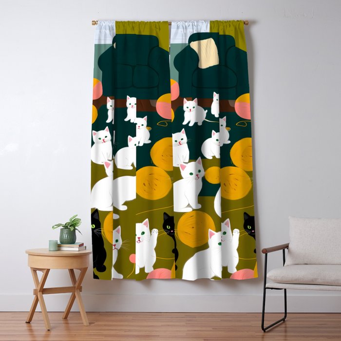 Cats And Wool Window Curtain Gallery Image 1