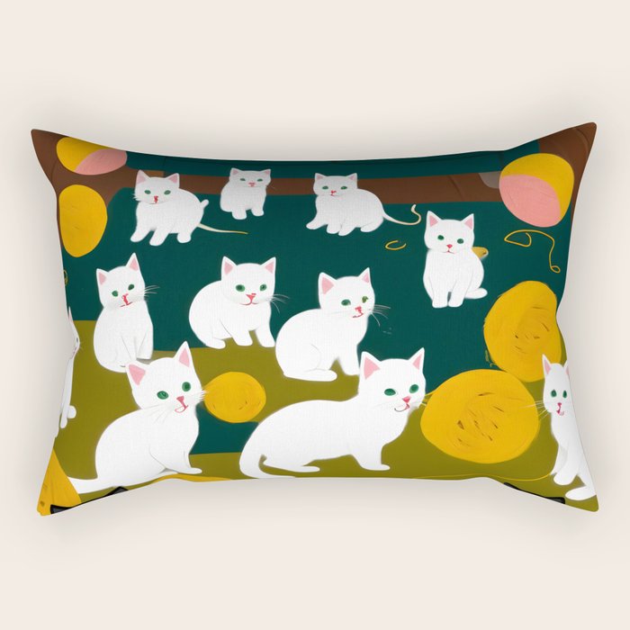Cats And Wool Rectangular Pillow Gallery Image 1