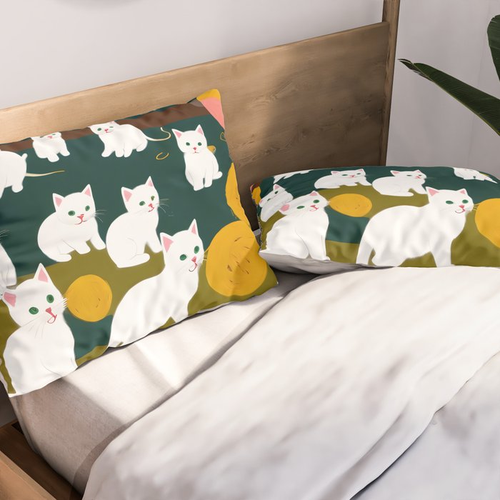 Cats And Wool Pillow Sham Gallery Image 2