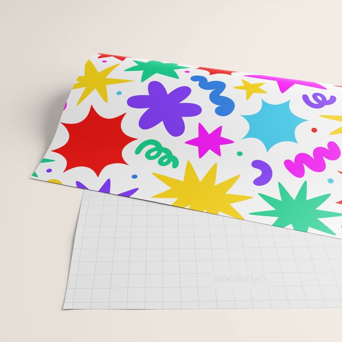 Colorful fun star doodle pattern Wrapping Paper Gallery Image 2