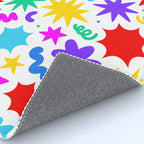Colorful fun star doodle pattern Rug Gallery Image 4