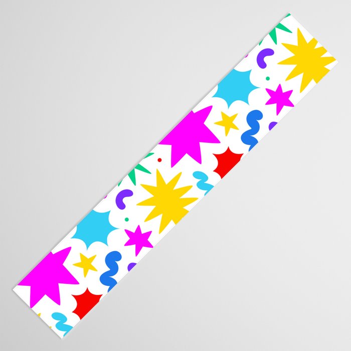Colorful fun star doodle pattern Table Runner Gallery Image 3