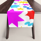 Colorful fun star doodle pattern Table Runner Gallery Image 1