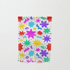 Colorful fun star doodle pattern Wall Hanging Gallery Image 1