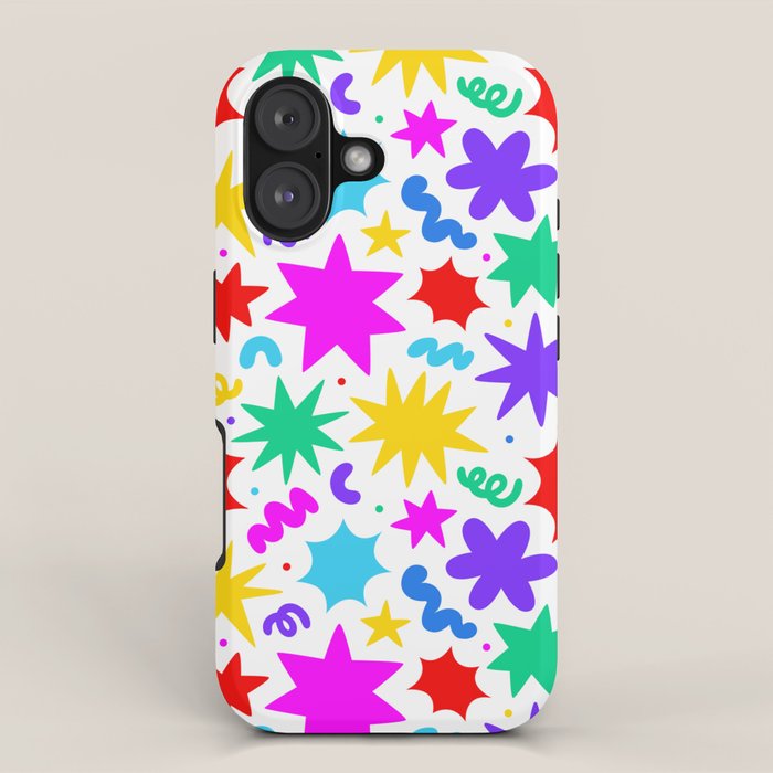 Colorful fun star doodle pattern iPhone Case Gallery Image 1