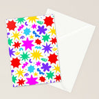 Colorful fun star doodle pattern Stationery Card Gallery Image 2