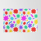 Colorful fun star doodle pattern Rug Gallery Image 2