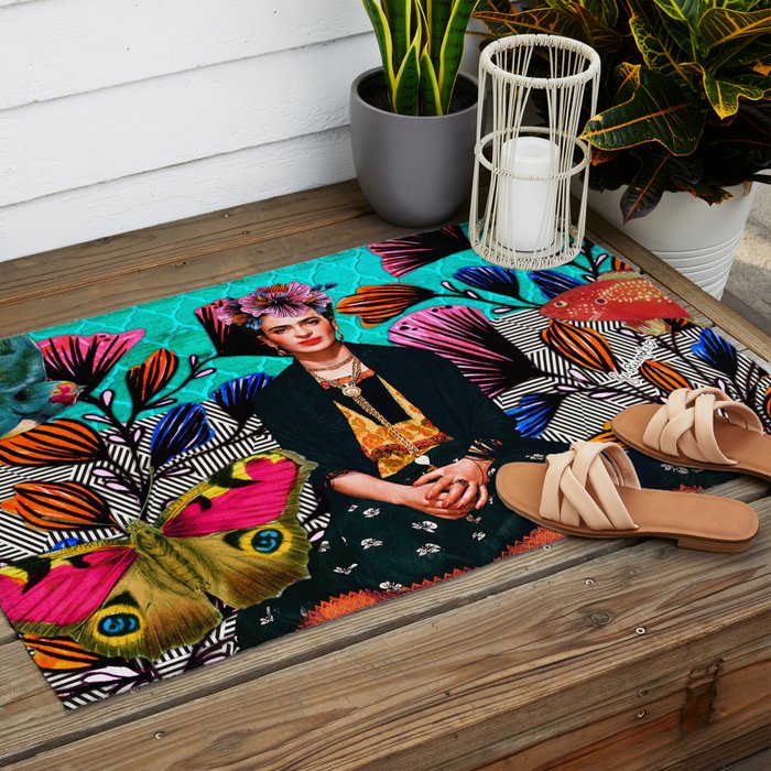 Frida´s secret smile Outdoor Rug Gallery Image 2