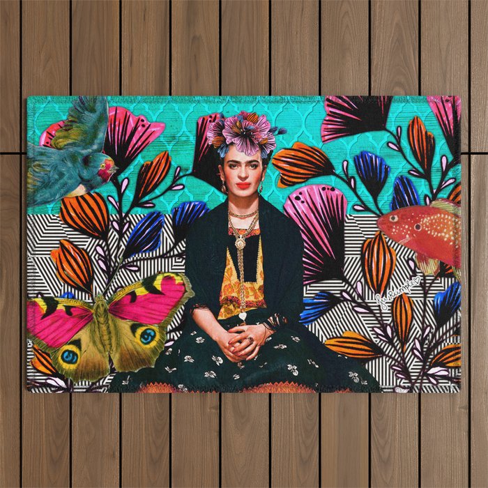 Frida´s secret smile Outdoor Rug Gallery Image 1