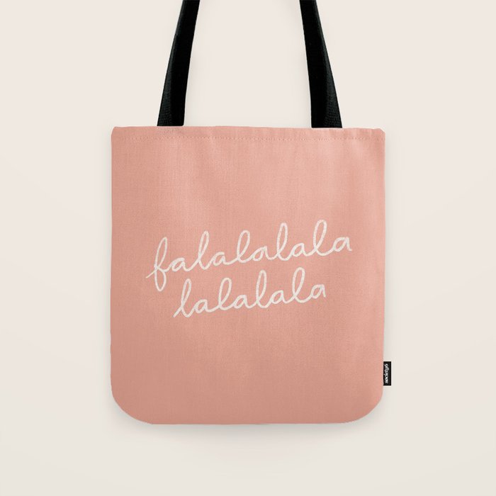 Fa La La Peach Pink Tote Bag Gallery Image 1