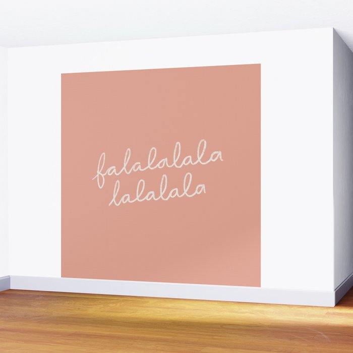 Fa La La Peach Pink Wall Mural Gallery Image 2