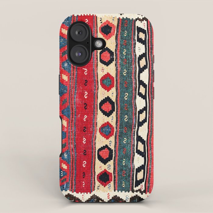 Shahsavan  Antique Azerbaijan Persian Kilim Print iPhone Case Gallery Image 1