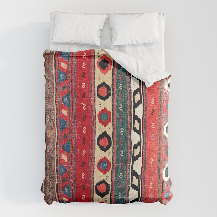 Shahsavan  Antique Azerbaijan Persian Kilim Print Duvet Cover Gallery Image 1