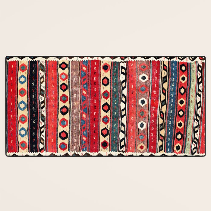 Shahsavan  Antique Azerbaijan Persian Kilim Print Desk Mat Gallery Image 3
