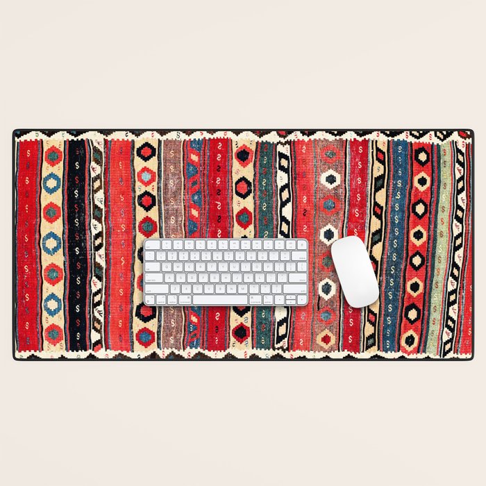 Shahsavan  Antique Azerbaijan Persian Kilim Print Desk Mat Gallery Image 1