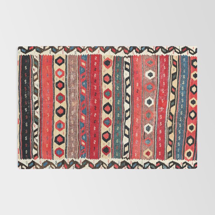 Shahsavan  Antique Azerbaijan Persian Kilim Print Rug Gallery Image 2