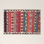 Shahsavan  Antique Azerbaijan Persian Kilim Print Welcome Mat Gallery Image 1