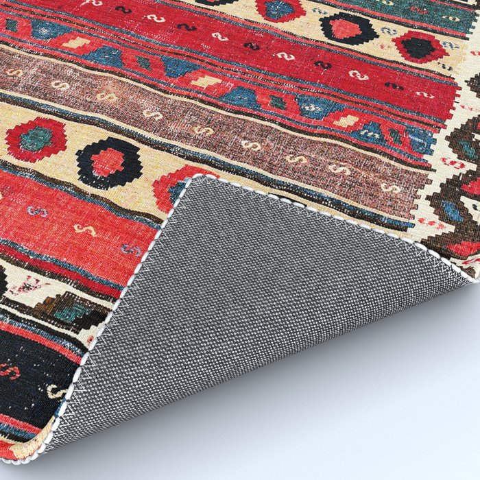 Shahsavan  Antique Azerbaijan Persian Kilim Print Rug Gallery Image 4
