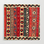 Shahsavan  Antique Azerbaijan Persian Kilim Print Wood Wall Art Gallery Image 1