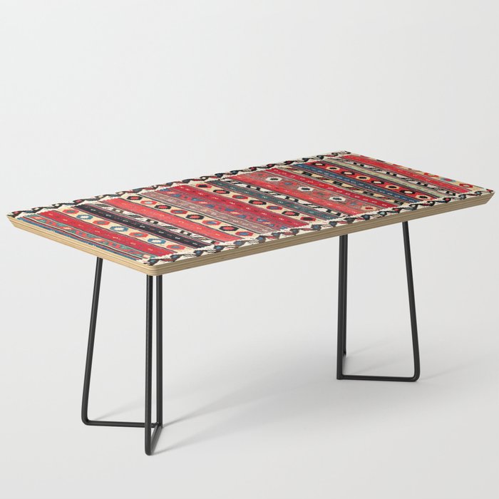 Shahsavan  Antique Azerbaijan Persian Kilim Print Coffee Table Gallery Image 1