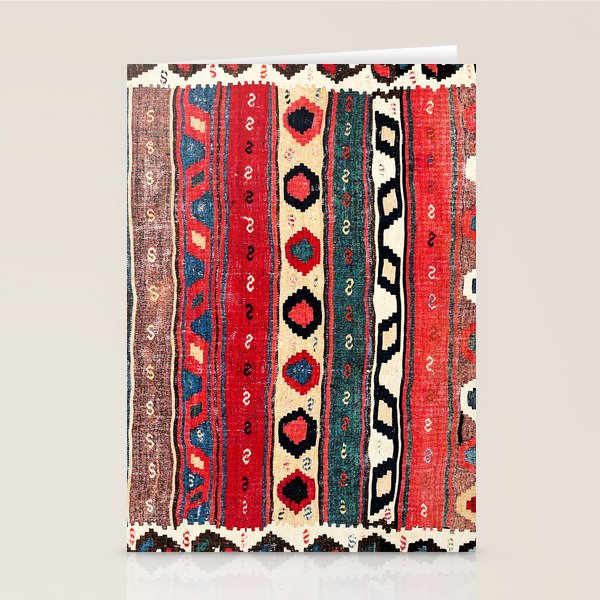 Shahsavan  Antique Azerbaijan Persian Kilim Print Stationery Card Gallery Image 1