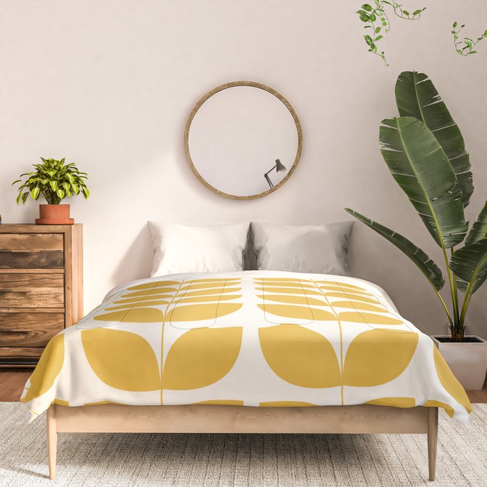 Danish Pattern Yellow Mid Century Modern Comforter Gallery Image 3