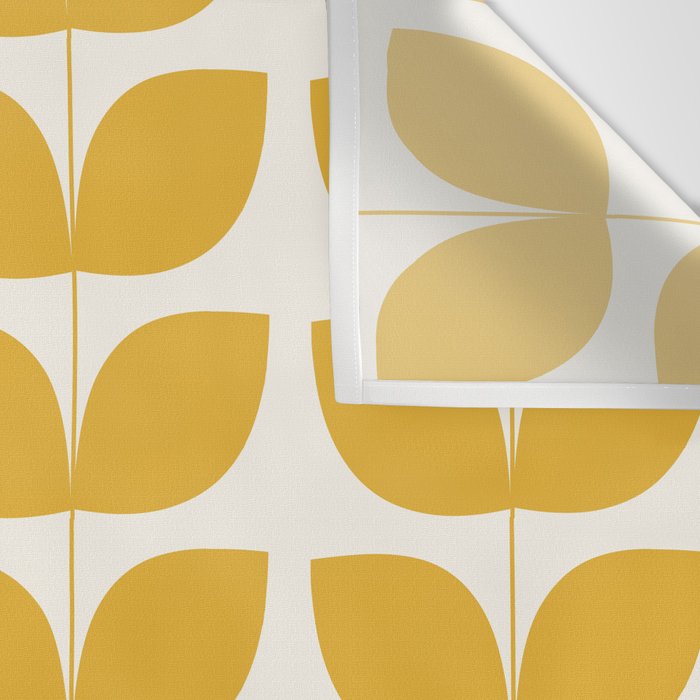 Danish Pattern Yellow Mid Century Modern Wall Tapestry Gallery Image 3