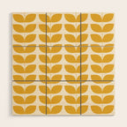 Danish Pattern Yellow Mid Century Modern Wood Wall Art Gallery Image 1
