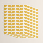 Danish Pattern Yellow Mid Century Modern Wrapping Paper Gallery Image 3