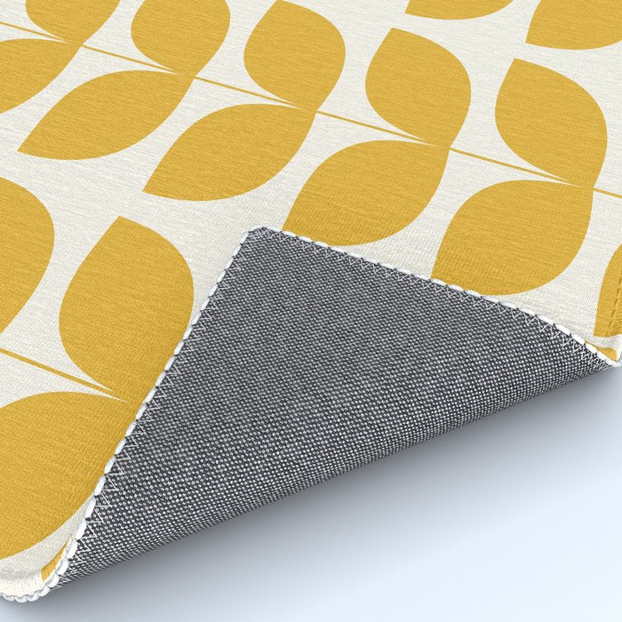 Danish Pattern Yellow Mid Century Modern Rug Gallery Image 4