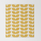 Danish Pattern Yellow Mid Century Modern Throw Blanket Gallery Image 2
