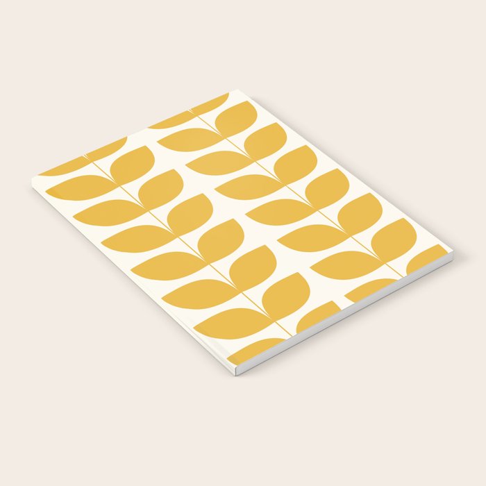 Danish Pattern Yellow Mid Century Modern Notebook Gallery Image 1