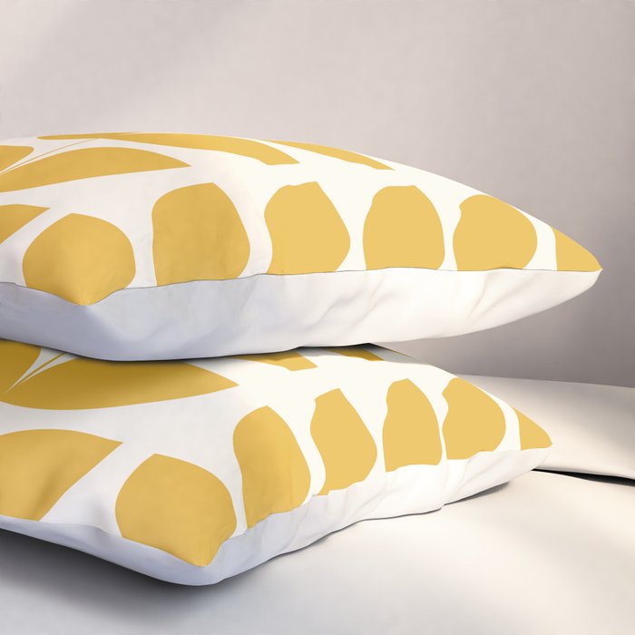 Danish Pattern Yellow Mid Century Modern Pillow Sham Gallery Image 3