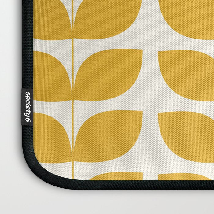 Danish Pattern Yellow Mid Century Modern Laptop Sleeve Gallery Image 3