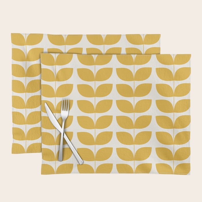 Danish Pattern Yellow Mid Century Modern Placemat Gallery Image 1