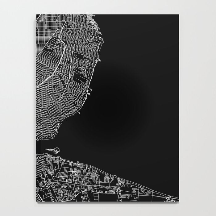 Detroit Black Map Notebook Gallery Image 4