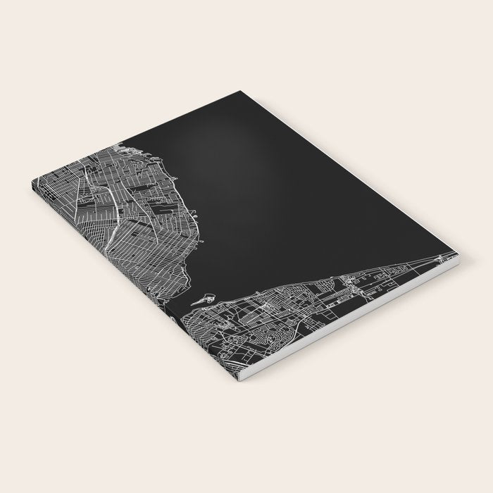 Detroit Black Map Notebook Gallery Image 2