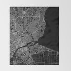 Detroit Black Map Throw Blanket Gallery Image 2