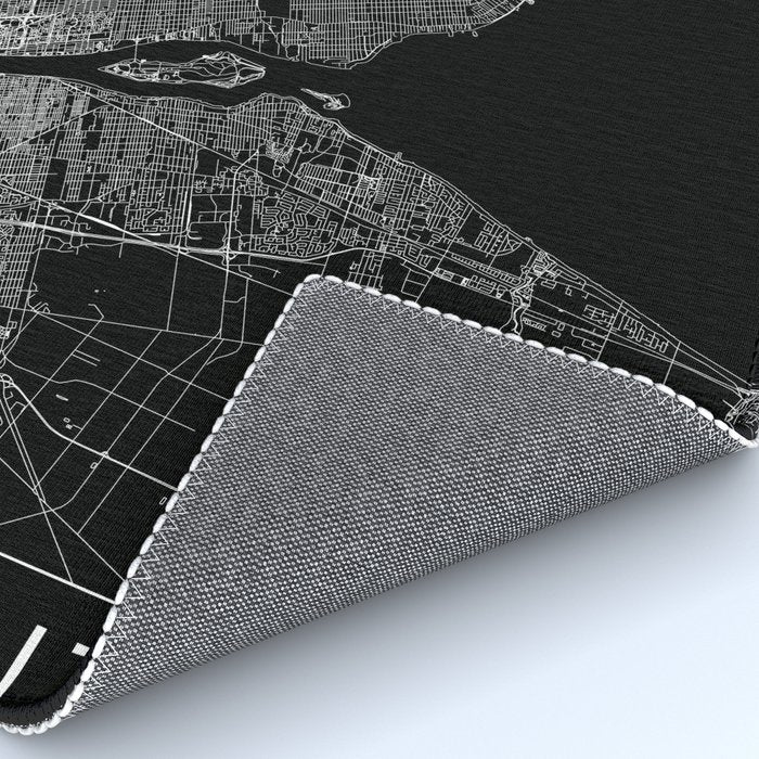 Detroit Black Map Rug Gallery Image 4