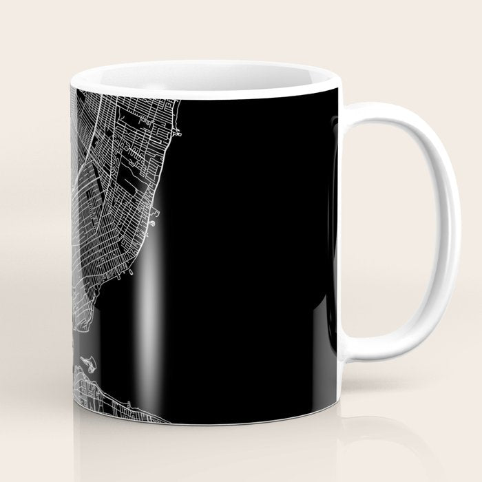 Detroit Black Map Coffee Mug Gallery Image 1