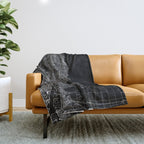 Detroit Black Map Throw Blanket Gallery Image 1