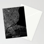 Detroit Black Map Stationery Card Gallery Image 2