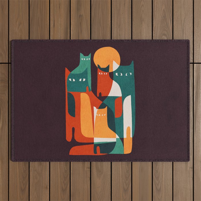 Cat Family Outdoor Rug Gallery Image 1