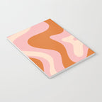 Retro Liquid Swirl Abstract Square Pink Orange Cream Notebook Gallery Image 3