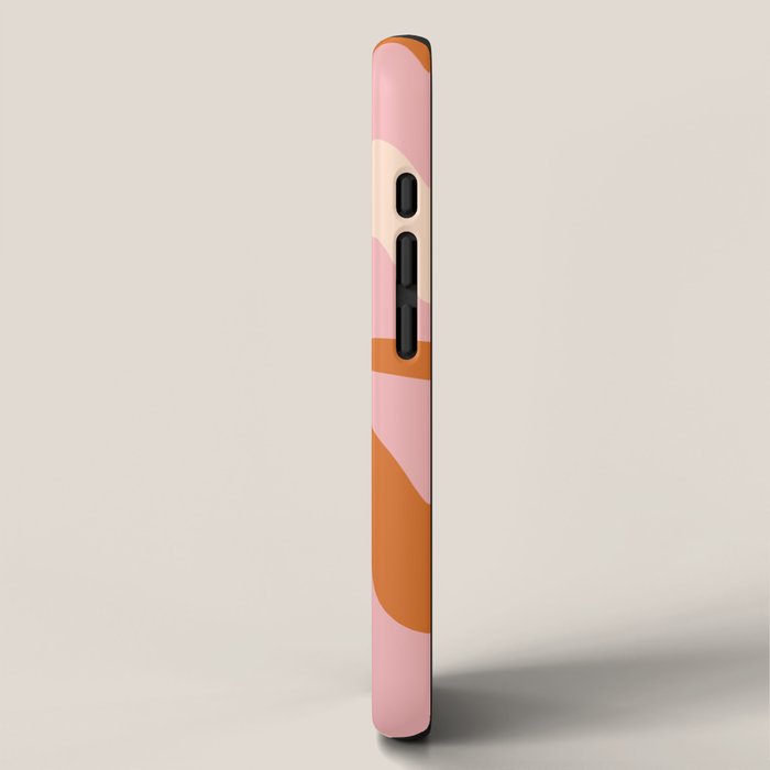 Retro Liquid Swirl Abstract Square Pink Orange Cream iPhone Case Gallery Image 2