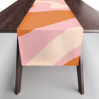 Retro Liquid Swirl Abstract Square Pink Orange Cream Table Runner Gallery Image 1